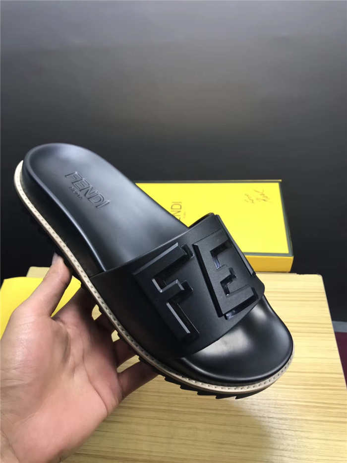 Fendi Logo Strap Slides Sandals